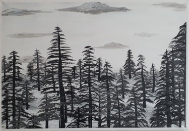 绘画 标题为“Dans les bois” 由Ariane Houngbo, 原创艺术品, 丙烯 安装在木质担架架上