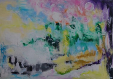 绘画 标题为“heaven on Earth” 由Ana Maria Guta, 原创艺术品, 丙烯 安装在木质担架架上