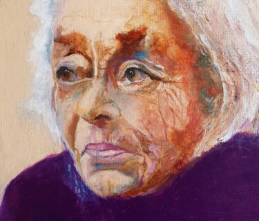Peinture intitulée "Marguerite Duras" par Rosemay Dahan, Œuvre d'art originale, Huile