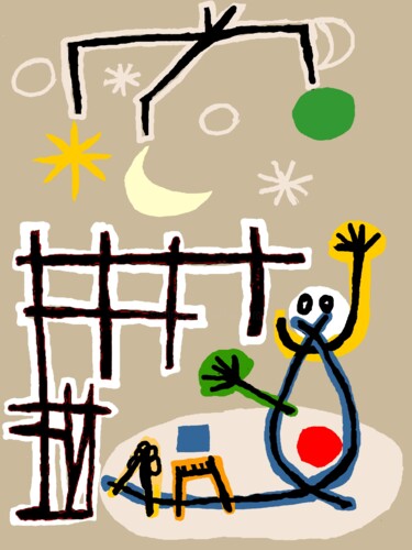 数字艺术 标题为“bébé dans son parc” 由Franck Vidal, 原创艺术品, 数字油画
