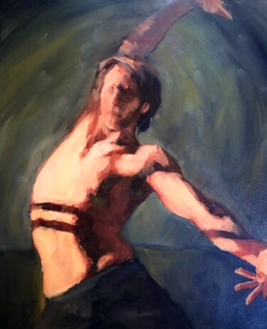Human Body III Painting titled "Human Body III" by Justine Lemaire, Original Artwork, Oil Mounted on Wood Stretcher frame
