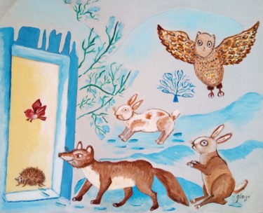 AU BOIS DE MON COEUR (suite) Painting titled "AU BOIS DE MON COEU…" by Michele Glaize, Original Artwork, Acrylic