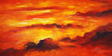 Romantic Evening Clouds XXL 1 绘画 标题为“Romantic Evening Cl…” 由Peter Nottrott, 原创艺术品, 丙烯