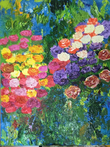 Painting titled "Love roses" by Samy Hasan, Original Artwork, Acrylic