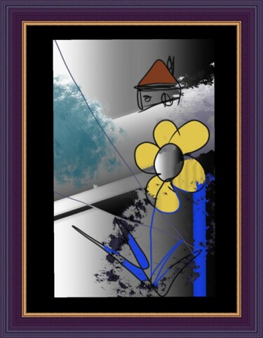 제목이 "Une fleur...Une mai…"인 디지털 아트 Jacky Patin로, 원작, 디지털 페인팅