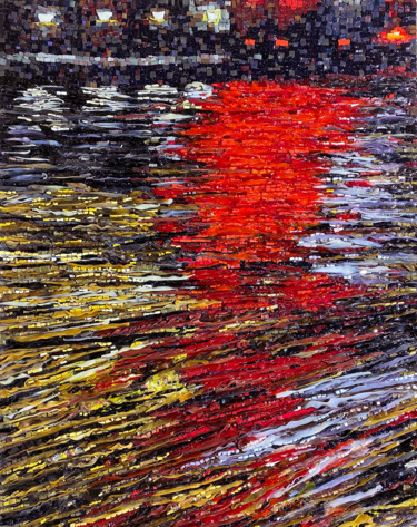 Reflection Of The Red Bridge. Mosaic 雕塑 标题为“Reflection Of The R…” 由Elena Kirillova, 原创艺术品, 镶嵌