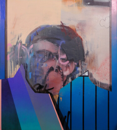 Painting titled "Viewer" by Miloš Hronec, Original Artwork, Oil