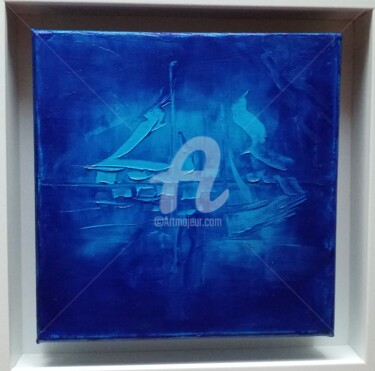 Peinture intitulée "Indigo genèse" par Valerie Dragacci, Œuvre d'art originale, Huile