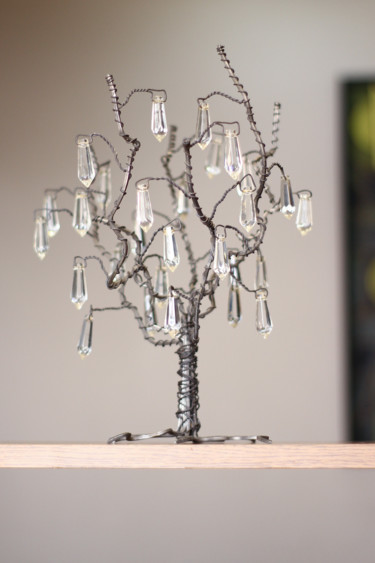 Crystal tree (31x27x25 0.6kg iron, crystal) Sculpture titled "Crystal tree (31x27…" by Karen Axikyan, Original Artwork, Metals