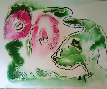 Peinture intitulée "UN AUTRE REGARD" par Michele Glaize, Œuvre d'art originale, Encre