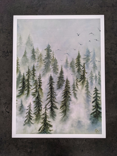 Peinture intitulée "L'envol (impression)" par Clemence Pressac, Œuvre d'art originale, Huile