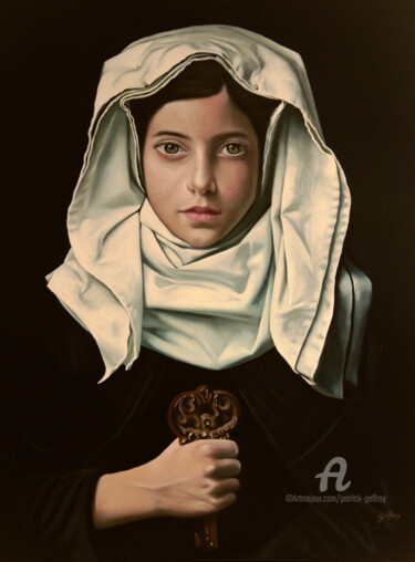 Painting titled "La clef" by Patrick Geffroy, Original Artwork, Oil