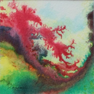 Monotype 9 Schilderij getiteld "Monotype 9" door Jacqueline Pascaud, Origineel Kunstwerk, Inkt Gemonteerd op Andere stijve panelen