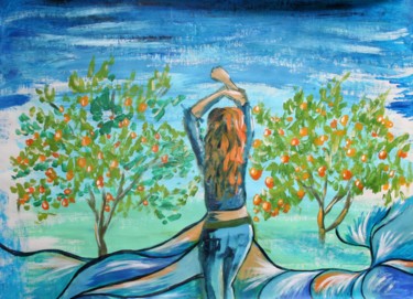 "Orange garden" başlıklı Tablo Aleksandra Cherepanova tarafından, Orijinal sanat, Akrilik