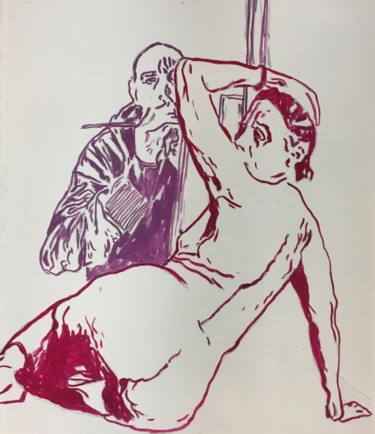 Desenho intitulada "DVN #1" por David Schoffman, Obras de arte originais, Tinta