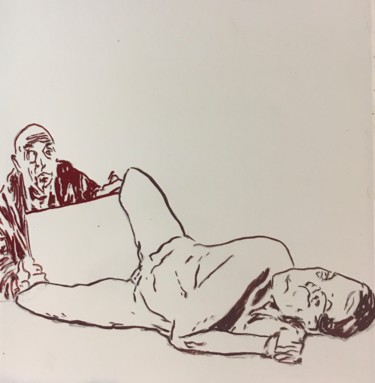 Desenho intitulada "DVN #2" por David Schoffman, Obras de arte originais, Tinta