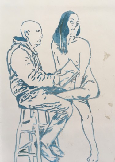 Desenho intitulada "DVN #7" por David Schoffman, Obras de arte originais, Tinta