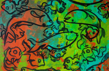 绘画 标题为“Massacre At Ma's Po…” 由Oberlin The Artist, 原创艺术品, 丙烯