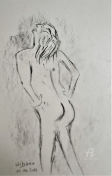 Drawing titled "Ebauche." by Roberto Urbano, Original Artwork, Charcoal