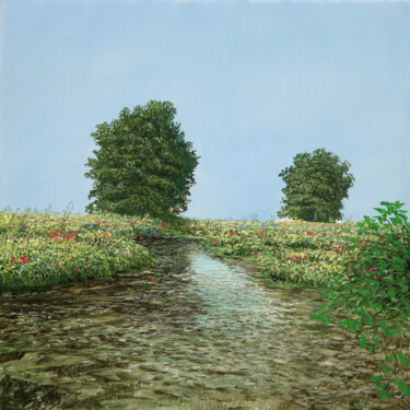 tree brook picture / Baum Bach Bild Painting titled "tree brook picture…" by Silvian Sternhagel, Original Artwork, Oil