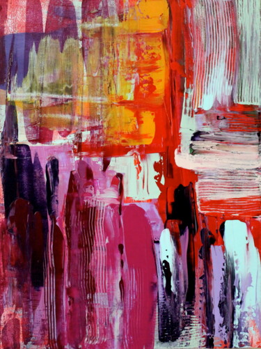 Magenta #2 绘画 标题为“Magenta #2” 由Naoko Paluszak, 原创艺术品, 丙烯 安装在木质担架架上