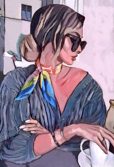 Painting titled ""#3 Elegant woman i…" by Sanja Jancic, Original Artwork, Acrylic