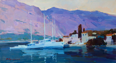 Southern Evening Painting titled "Southern Evening" by Aleksander Kryushyn, Original Artwork, Oil Mounted on Wood Stretcher frame