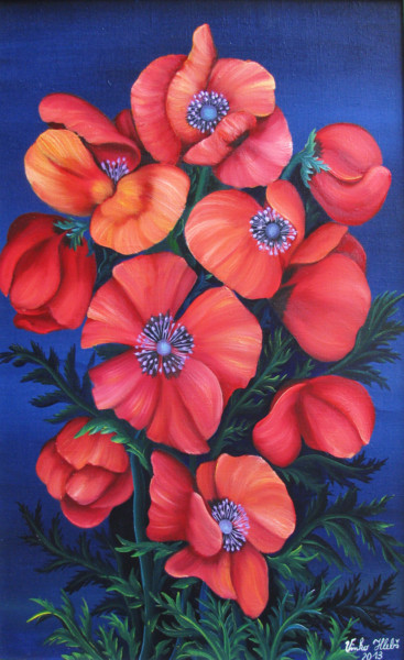 绘画 标题为“Poppies 1” 由Vinko Hlebs, 原创艺术品, 油