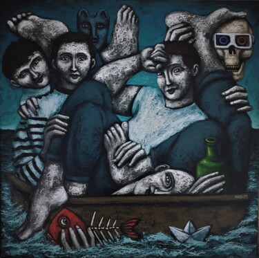 Peinture intitulée "PLAISANCE 2" par Nicolas Monjo, Œuvre d'art originale, Acrylique Monté sur Châssis en bois