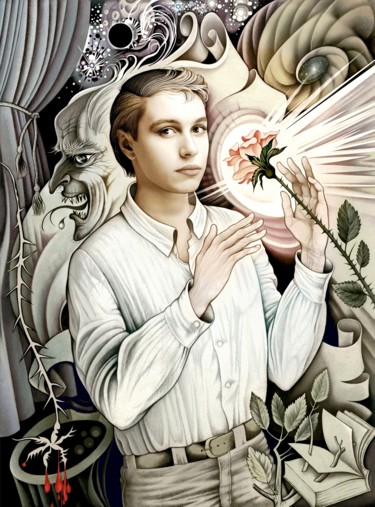 数字艺术 标题为“Schwarzes Loch oder…” 由Konstantin Avdeev, 原创艺术品, 数字油画