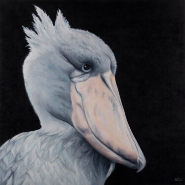 Shoebill Painting titled "Shoebill" by Svitlana Kalinina, Original Artwork, Oil