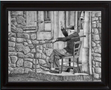 Dessin intitulée "Adiu" par Sandrine Piegay, Œuvre d'art originale, Graphite