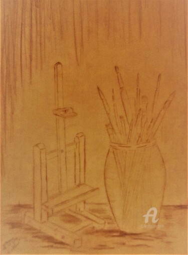 Drawing titled "L' atelier de Rober…" by Roberto Urbano, Original Artwork, Pencil