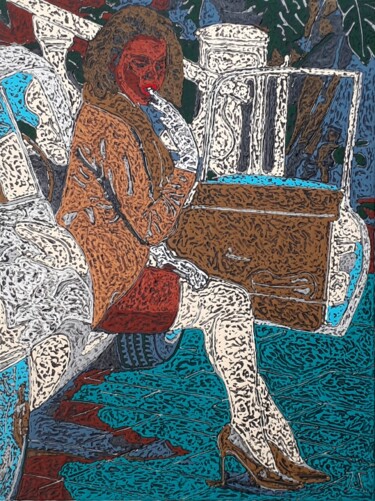 QUEEN Painting titled "QUEEN" by Marjinal Artiste Peintre Décalé Français, Original Artwork, Acrylic