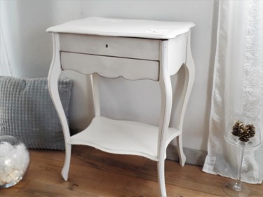 Design intitulée "Coiffeuse, Travaill…" par Lin-Et-Patine, Œuvre d'art originale, Meuble
