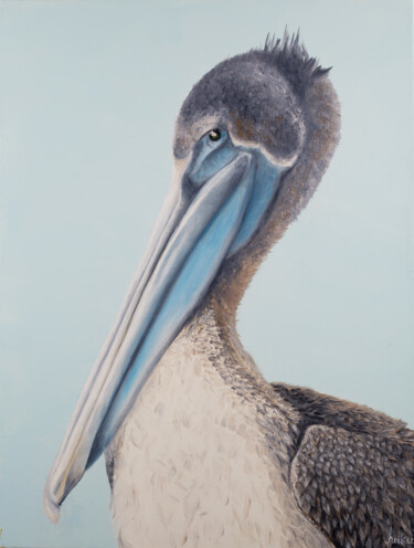 Painting titled "Pelican 2" by Svitlana Kalinina, Original Artwork, Oil