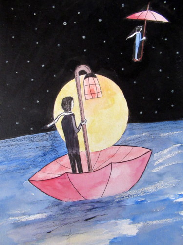 绘画 标题为“les âmes solitaires” 由Ludovic Catry, 原创艺术品, 水彩