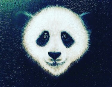 绘画 标题为“Panda” 由Ji Aime Art, 原创艺术品, 丙烯 安装在木质担架架上