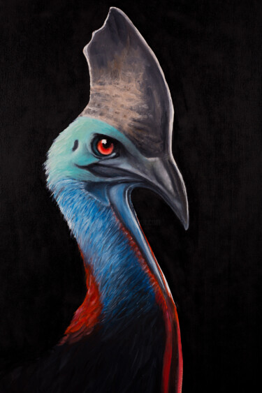 Painting titled "Cassowary" by Svitlana Kalinina, Original Artwork, Oil