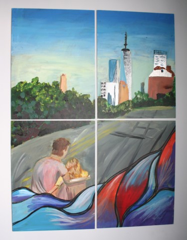 绘画 标题为“Love and Manhattan” 由Aleksandra Cherepanova, 原创艺术品, 丙烯
