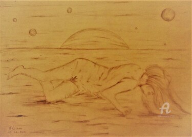 Drawing titled "Exploration sur Mars" by Roberto Urbano, Original Artwork, Pencil