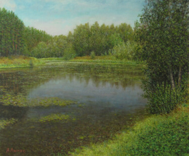 Pintura titulada "Пруд" por Andrei Abramov (Andrei Liumes), Obra de arte original, Oleo