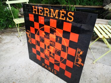 Plaques échiquier Hermes black XL Design / Projektowanie użytkowe zatytułowany „Plaques échiquier H…” autorstwa Dominique Kleiner, Oryginalna praca, Meble