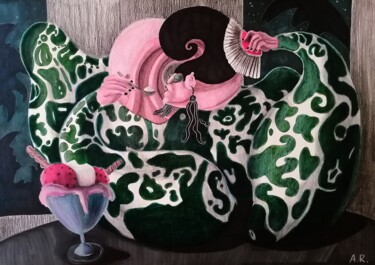 图画 标题为“Sultry night in Hon…” 由Anna Reshetnikova, 原创艺术品, 标记