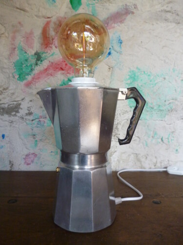 LAMPE - CAFETIERE ITALIENNE - Design titled "LAMPE - CAFETIERE I…" by Leferailleur02, Original Artwork, Luminaire