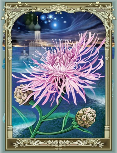 数字艺术 标题为“Zierliche Blume” 由Konstantin Avdeev, 原创艺术品, 数字油画