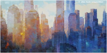 绘画 标题为“New York XXX” 由Alex Hook Krioutchkov, 原创艺术品, 油 安装在木质担架架上