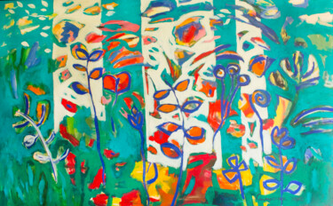 Playing with Dragon Feathers Peinture intitulée "Playing with Dragon…" par Simonida Djordjevic, Œuvre d'art originale, Acrylique
