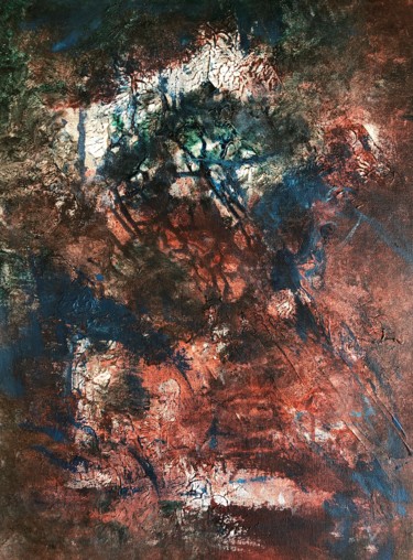 Painting titled "Facing your demons" by Atignas Art, Original Artwork, Acrylic Mounted on Wood Panel