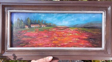 「Red poppies filed」というタイトルの絵画 Ataliaによって, オリジナルのアートワーク, オイル